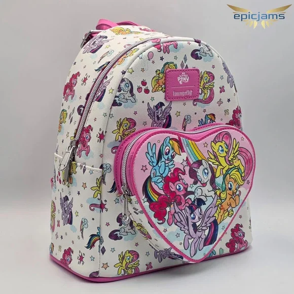Loungefly My Little Pony Mane Six Heart Mini Backpack New - Picture 2 of 5